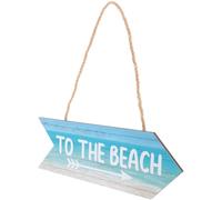 BESPORTBLE Plaque Murale Bois Décorative Flèche Plage Bleue Panneau Déco Bord de Mer Panneau Bois Plage pour Salle de Bain Décoration Murale Nautique Élégante