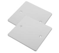 BESPORTBLE Plaques de Prises Métalliques Vierges à Peindre en Acier Inoxydable Argenté, 2 Pièces Carrées, Protection Sécurité Garçon et Filles pour Prise 120 Type, Adaptées à Tout Espace