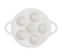 BESPORTBLE Plat à Escargots en Céramique pour 6 Portions Plat à Four de Conque Double Poignée Anti-Brûlure Ustensile Cuisine pour Fruits de Mer et Cuisson au Four