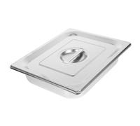 BESPORTBLE Plat de Service pour Buffet en Acier Inoxydable Rectangulaire Couvercle, Bord sans Danger, Capacité 3,9 L, Adapté aux Événements et Restauration Rapide