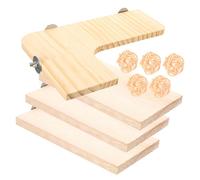 BESPORTBLE Plate-Forme d'escalade en Bois Naturel pour Petits Animaux, Support Suspendu Écrous Métalliques, Ensemble de 10 Pièces pour Hamster, Perruche et Chinchilla, D’activité Domestique
