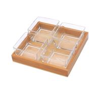 BESPORTBLE Plateau de Service Verre Divisé sans Couvercle Compartiments Transparents pour Fruits Secs Noix et Apéritifs Présentoir Élégant pour Collations et Desserts