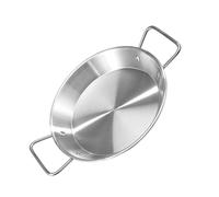 BESPORTBLE Plateau Inox Multi-usage avec Doubles Poignées Plat de Cuisson Anti-brûlure pour Snacks et Fruits Compatible Micro-ondes Four et Feu Camping et Barbecue