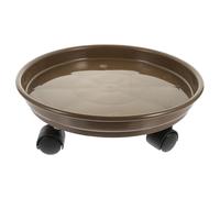 BESPORTBLE Plateau pour Pot De Fleurs Mobile avec roulettes, Support Plastique Taupe Diamètre 24,5 Cm, Base Jardinage Intérieur Et Extérieur, Chariot pour Jardinière Pratique Et Résistant