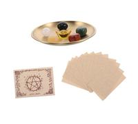 BESPORTBLE Plateau Rituel Rond Métal avec Cristaux Plateau Altar Décoratif pour Bijoux Divination Prières Tarot et Offrandes pour Cérémonies et Méditation