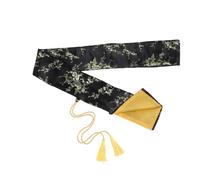 BESPORTBLE Pochette de Rangement en Soie Noire Motif Fleurs D’Or pour Sabre Japonerie, Sacoche Longue Multifonctionnelle Tai-chi, Protection Légère et Respirante pour D’Arts Martiaux