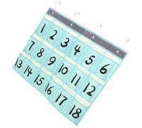 BESPORTBLE Pochette de Rangement Murale en Tissu Oxford Bleu 18 Compartiments Paquet Suspendu Polyvalent pour Téléphone Portable Cartes et Bijoux Organisateur Mural pour Porte et Tableau