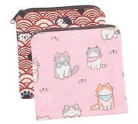 BESPORTBLE Pochette Lot de 2 Pièces en Polyester pour Serviettes Hygiéniques Portable Design Adorable et Étanche, pour Sac à Main ou Accessoire Féminin Pratique