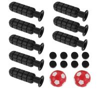 BESPORTBLE Poignées de Rechange Noires Dentelées pour Foot de Table 8 Pièces Embouts de Tiges Assortis et 2 Mini-Ballons Rouge et Blanc de 32 MM Accessoires Essentiels pour Jeu Précis et