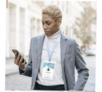 BESPORTBLE Porte Badge Rigide Vertical Plastique Épais avec Étui Transparent pour Carte Identité Professionnelle Durable et Sécurisé pour Bureau et Voyage