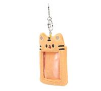 BESPORTBLE Porte-Cartes D'identité en Peluche Kawaii Porte-clés, Matériau Doux Polyester, Jaune Petit Tigre, pour Garçon et Filles et Adolescents, Étui Photo Compact pour Paquet à Dos