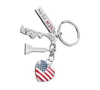 BESPORTBLE Porte-clé New York En Métal Avec Motif Statue De La Liberté Et Drapeau Américain - Parfait Pour Les Souvenirs Et Les Taille 10 x 3 x 0 5 Cm