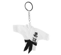 BESPORTBLE Porte-Clés Arts Martiaux Blanc de Kimono de Karaté Pendentif Compact et Solide Accessoire Présent pour Passionnés Noël Anniversaire ou Remise de Diplôme