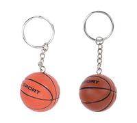 BESPORTBLE Porte-Clés Basketball en Lot de 2, Petits Pendentifs Ballon Basket Messages Créatifs, Accessoires Légers pour Clés, Idéals pour Fans et Échanges Amicaux