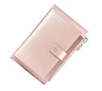 BESPORTBLE Porte-Monnaie Femme en Cuir PU Effet Nacré Holographique, Porte-Cartes Zippé Multifonction, Format Compact pour Organisation Voyages et Sorties, Couleur Rose Perlé