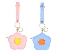 BESPORTBLE Porte-Monnaie Silicone Mini à Dessin Animé pour Filles, Lot De 2 en Silicone Fermeture Éclair, Petit Portefeuille Léger Bleu Ciel Et Rose Cerisier, Accessoire Pratique pour Paquet à Main