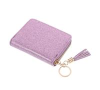 BESPORTBLE Portefeuille à Soufflet Pailleté Capacité PU avec Porte-clés à Pompons pour Cartes et Portefeuille Zippé pour Femmes Organisation Pratique des Cartes