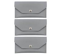 BESPORTBLE Portefeuille enveloppe pour espèces 3 pièces - Petit Portefeuille en PU Couleur Pure avec Bouton-Pression - Pochette Fine pour Argent Liquide et reçus, Gestion du Budget
