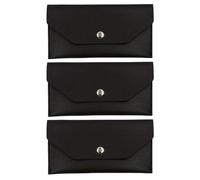 BESPORTBLE Portefeuille enveloppe pour espèces 3 pièces - Petit Portefeuille en PU Couleur Pure avec Bouton-Pression - Pochette Fine pour Argent Liquide et reçus, Gestion du Budget