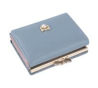 BESPORTBLE Portefeuille Femme Cuir PU Pliable Bleu Bourse Courte avec Plusieurs Compartiments pour Cartes Et Monnaie Design Élégant Et Pratique pour Dame