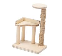 BESPORTBLE Portique d'escalade Chat Miniature Maisons Tunnel La De Plein Air Plafond Arbres à Chat Modèle d'arbre à Chat en Bois Miniature Meuble Mini Maison en Bois Bouleau