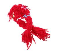 BESPORTBLE Postiche pour Chat à Tresses en Fil Rouge avec Nœuds, Légère et Confortable, Accessoire Amusant à Clip pour Costume d'anniversaire et Fêtes de Carnaval