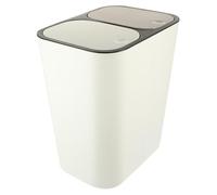 BESPORTBLE Poubelle à Double Compartiment à Pression Couvercle, Conteneur Rectangulaire 20l Écologique Cuisine, Salle de Bain et Tri Sélectif des Déchets, Poubelle Domestique Hygiénique