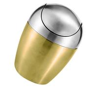 BESPORTBLE Poubelle de Bureau Petite Couvercle Doré Corbeille à Papier Compacte en Matériau Solide Poubelle Portable pour Bureau et Chambre Seau de Comptoir Pratique Odeur 1 Pièce