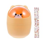 BESPORTBLE Poubelle de Bureau Petite Couvercle Plastique Solide Orange Poubelle de Dessin Animé Multifonction Corbeille Compacte pour Bureau la Cuisine et Chambre Accessoire Pratique