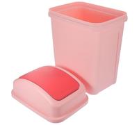 BESPORTBLE Poubelle D'intérieur à Couvercle Basculant, Grand Format Rose | Pp, Forme Étroite et Simple, Grosse Capacité, Usage la Cuisine ou Salle de Bain, Style Moderne