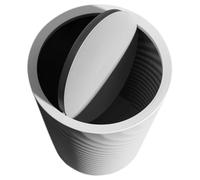 BESPORTBLE Poubelle Ménagère Pivotante 10L en Plastique Gris avec Couvercle Basculant Seau Épaissi pour Salle de Bain Bureau Cuisine Corbeille à Déchets Compacte et Pratique