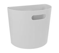BESPORTBLE Poubelle Murale Demi-Cercle Petite Taille en Plastique Gris Blanc Corbeille à Déchets Compacte Cuisine Salle de Bain et Bureau Conteneur à Déchets Pratique et Peu Encombrant