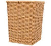 BESPORTBLE Poubelle sans Couvercle en Polypropylène 3l, Corbeille Tressée Rotin Synthétique, Petite Taille Carrée, pour Salle de Bain, la Cuisine et Bureau, Rangement Multifonction