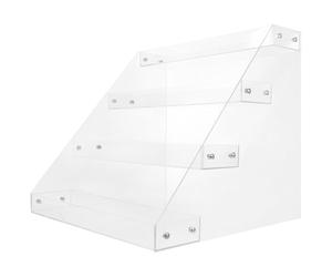 BESPORTBLE Présentoir à Boissons en Acrylique Transparent, Étagère de Rangement à 4 Niveaux, Support D’Affichage Escalier pour Supermarché, Magasin et Point de Vente, Présentoir Commercial