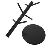 BESPORTBLE Présentoir de Rangement pour Marionnettes à Doigts en Bois Naturel Noir 33 Cm - Support Portable et Robuste pour 6 Marionnettes à Main - Organisateur pour Salle de Classe,