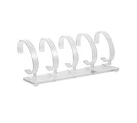 BESPORTBLE Présentoir pour Montre Amovible en Acrylique Transparent, Support Simple Couche 5 Emplacements Antidérapant, Porte-Montre Polyvalent pour Rangement Bijou et Vitrine Boutique