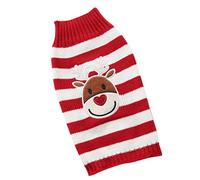 BESPORTBLE Pull De Noël pour Animaux De Compagnie Vêtements Hiver pour Chien Pull Tricoté à Col Haut Costume Imprimé Bande Élan pour Chiots