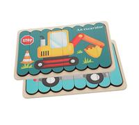 BESPORTBLE Puzzle Bois Éducatif pour Garçon Fille de Puzzles Forme de Pelle et Voiture de Police Jouets Montessori pour Garçon Fille Ans Développement Coordination Compétences Motrices