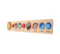 BESPORTBLE Puzzle Bois Système Solaire pour Garçon Fille Montessori Amovibles Apprentissage Précoce de Lastronomie Développement des Compétences Motrices et Cognitives Jeu Éducatif Garçon