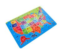 BESPORTBLE Puzzle Éducatif Bois Carte des États-Unis et Monde pour Garçon Fille Jeu Interactif de Géographie Pédagogique pour Garçon et Fille Développement des Compétences Spatiales