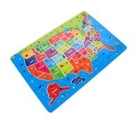 BESPORTBLE Puzzle Éducatif Carte des États Unis Bois pour Garçon Fille Ans Jeu de Sol Géographique Bilingue Anglais Apprentissage des États Us et Carte Monde Garçon Fille