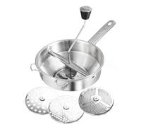 BESPORTBLE Râpe Alimentaire en Acier Inoxydable Argenté, Mixeur Cuisine Polyvalent, Outil à Purée de Pommes de Terre, Ustensile Manuel pour Légumes et Fruits, Presse-purée Solide, Moulinette