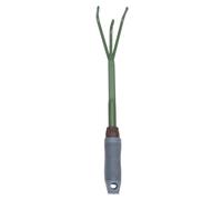 BESPORTBLE Râteau de Jardin à Trois Dents en Acier Vert Portable, Outil Léger pour Désherbage et Préparation du Sol, Fournitures D'outils de Jardinage pour Pelouse et Extérieur, Usage