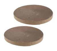 BESPORTBLE Recharge Ronde en Carton Ondulé pour Griffoir à Chat Lot de 2 Inserts Remplaçables Diamètre 34 CM Protection Meubles Usage Intérieur Adapté à Tous Paniers et Boîtes à Chat