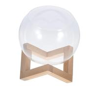 BESPORTBLE Récipient en Verre pour Plantes Succulentes avec Support en Bois Vase De Propagation De 12 Cm De Diamètre Terrarium Décoratif pour Bureau Et Maison Ouverture Inclinée pour Entretien Facile