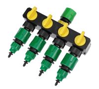 BESPORTBLE Répartiteur d'eau 4 Sorties Plastique pour Tuyaux D'arrosage Jardin, Compatible Robinet 3/4 Pouces, Vanne D'irrigation Indépendante, Usage Extérieur Pelouse Et Potager Automatique