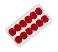 BESPORTBLE Rose Éternelle Rouge 12 Pièces 3-4 CM Tête de Rose Véritable Préservée Décoration Mariage DIY Présent Saint Valentin Fleurs Immortelles sans Entretien Coffret Fleurs Jamais
