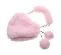 BESPORTBLE Sac Peluche Cœur Forme Sac à Main Bandoulière Femme Simple Décontracté