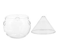 BESPORTBLE Saladier en Verre Transparent Double Couche 370 Ml avec Récipient à Glace Carbonique 3 Trous Bol Créatif Décoratif pour Desserts pour Restaurants Bars Cuisine Innovante