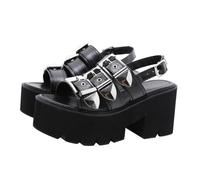 BESPORTBLE Sandales Femme Semelle Épaisse Ouvertes à Bout Élégantes et Confortables Chaussures Légères pour Noir